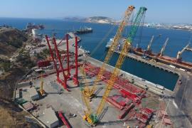Hareket, İzmir Aliağa Limanı'nda 2 adet Liebherr STS liman vinci montajına başladı